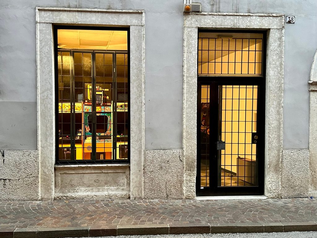 Early exterior view of the bava.studio storefront in Trento